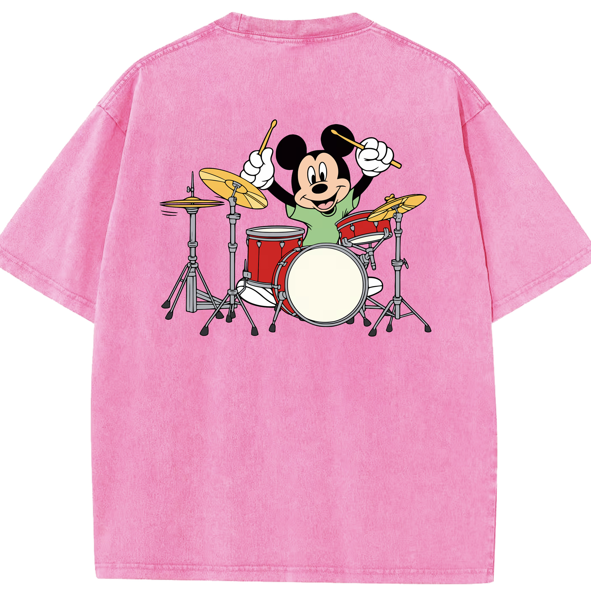 （画像用） ミッキーマウス Mickey Mouse 綿100% ヴィンテージ風 半袖Tシャツ（背面プリント）